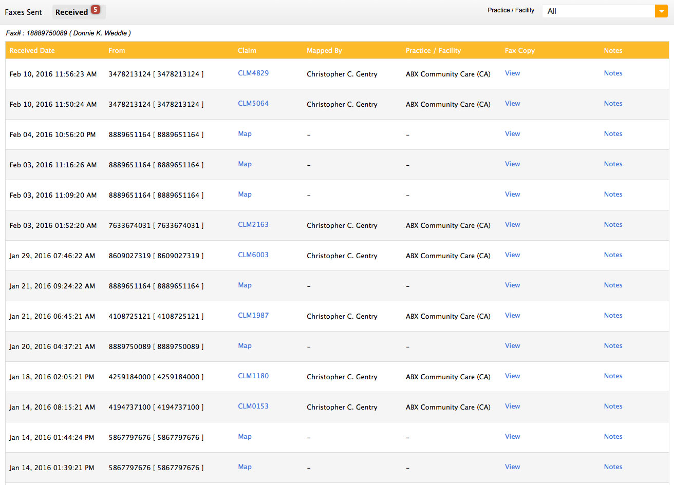 Electronic Fax Support
