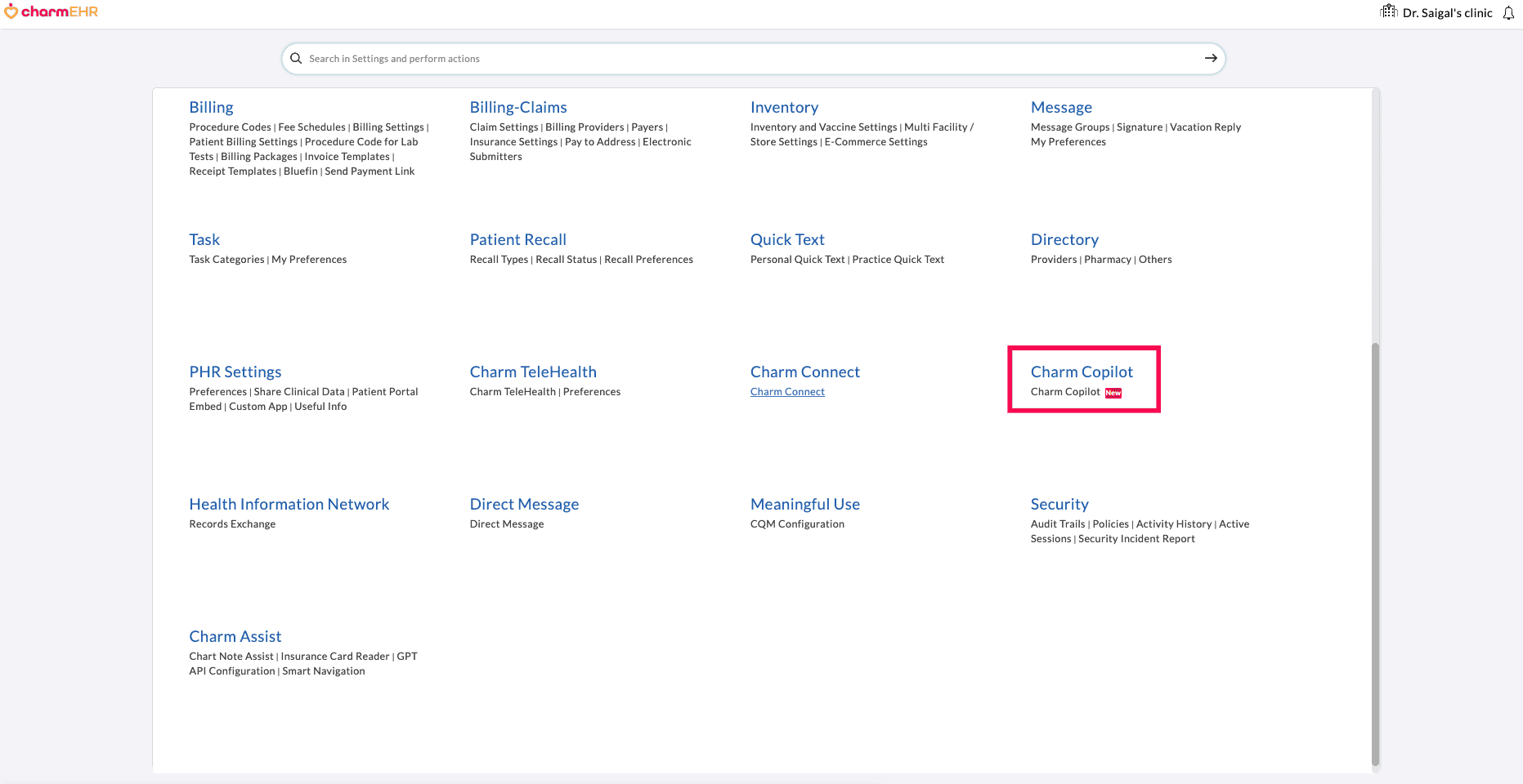 CharmCopilot Settings