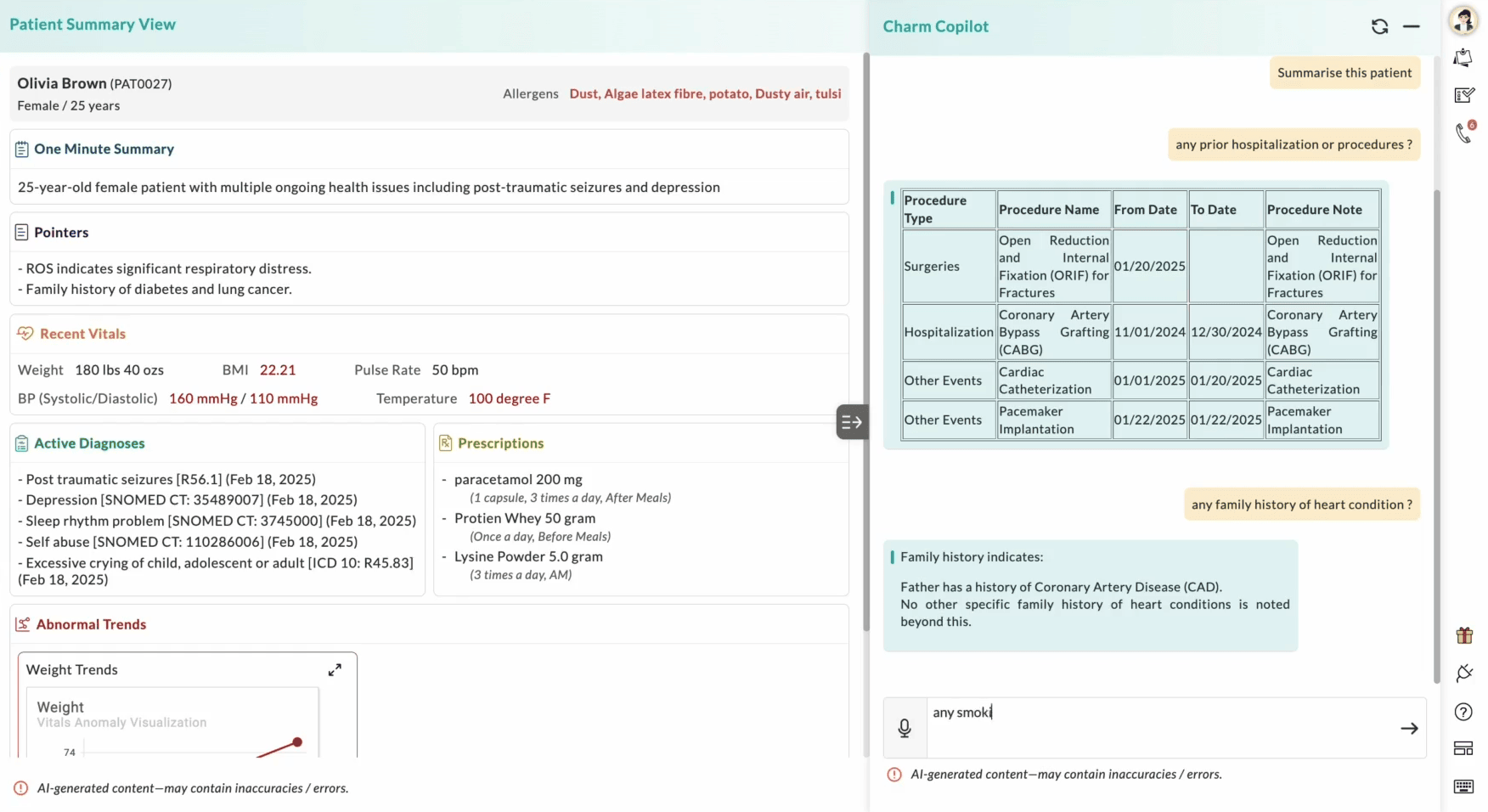 Patient Summary View