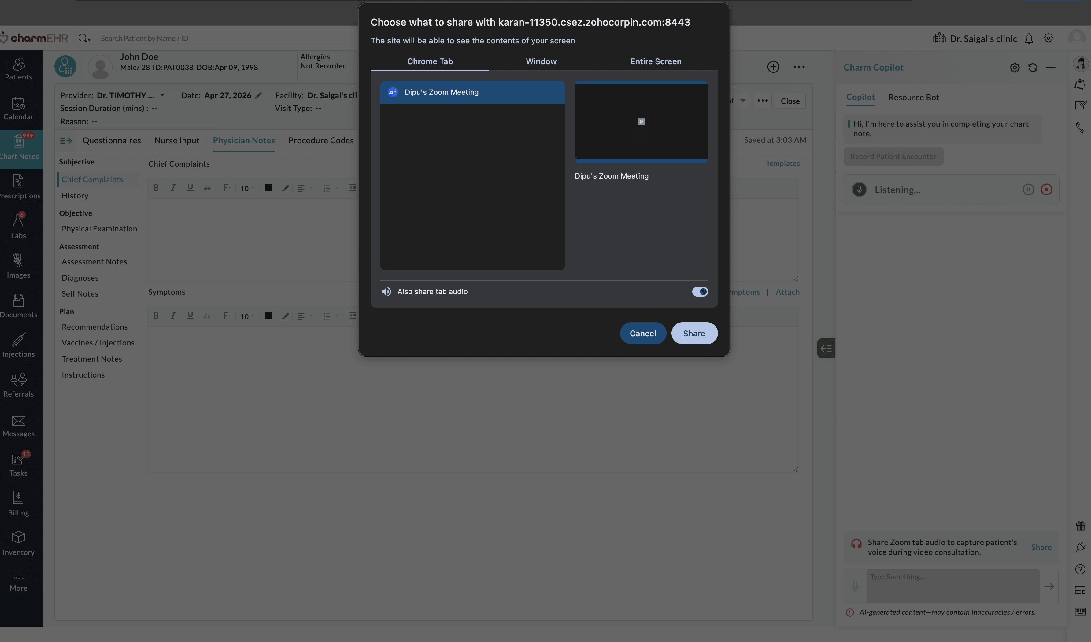 Share Tab Audio