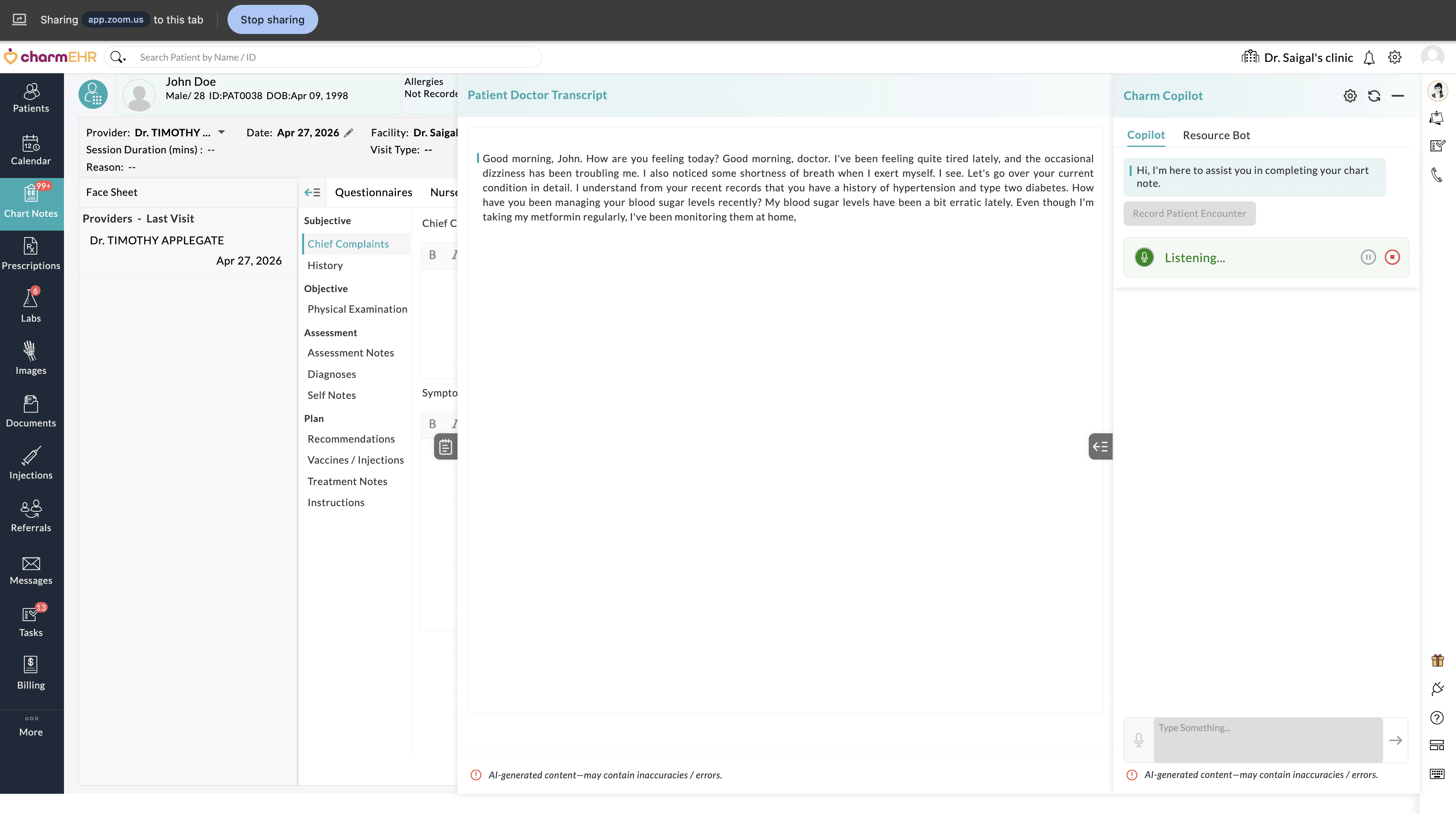 Telehealth Transcription