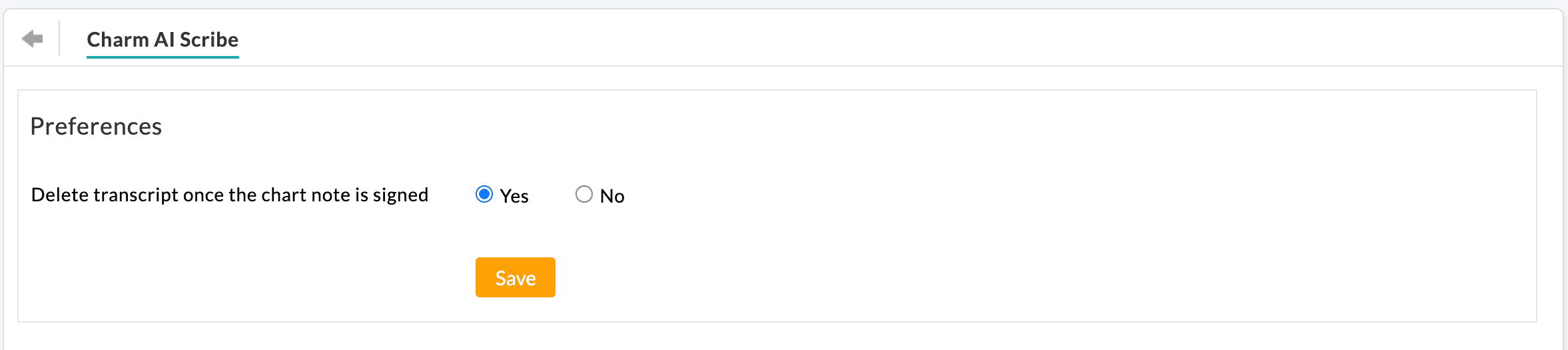 Delete Transcript Setting