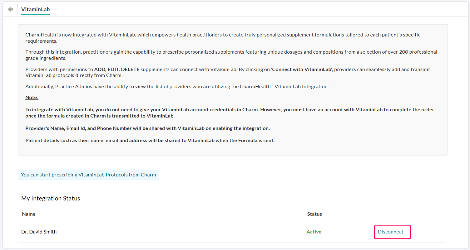 Disconnect VitaminLab