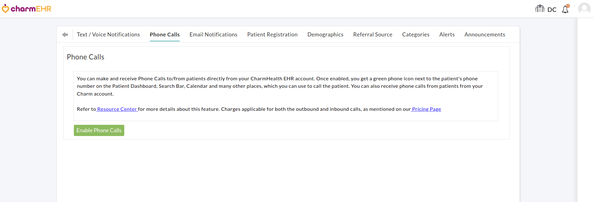 Enable Phone Calls Enable Phone Calls