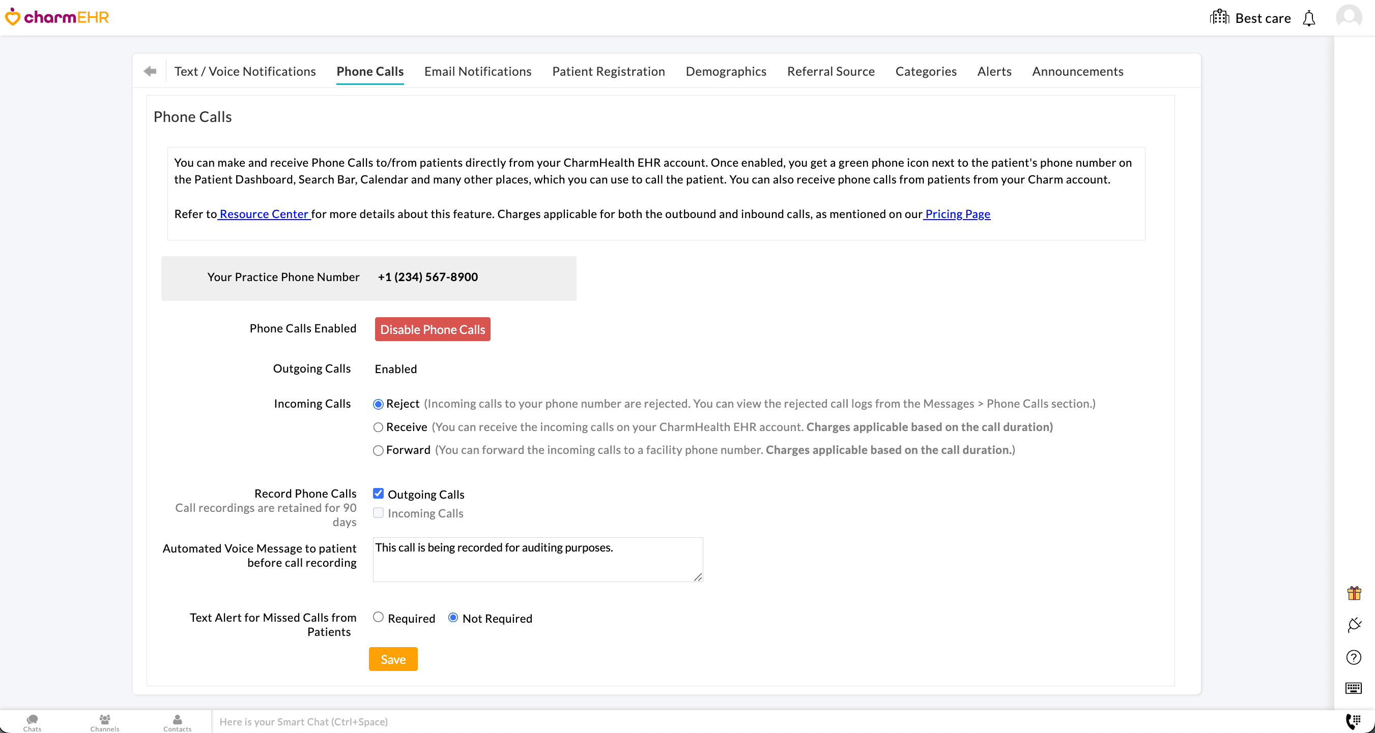 Enable Phone Calls Enable Phone Calls
