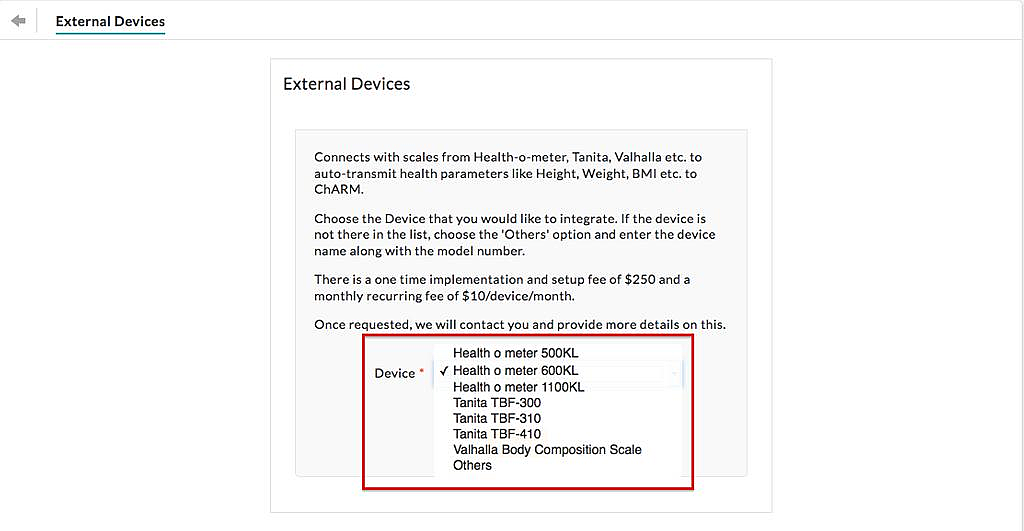 External Devices List