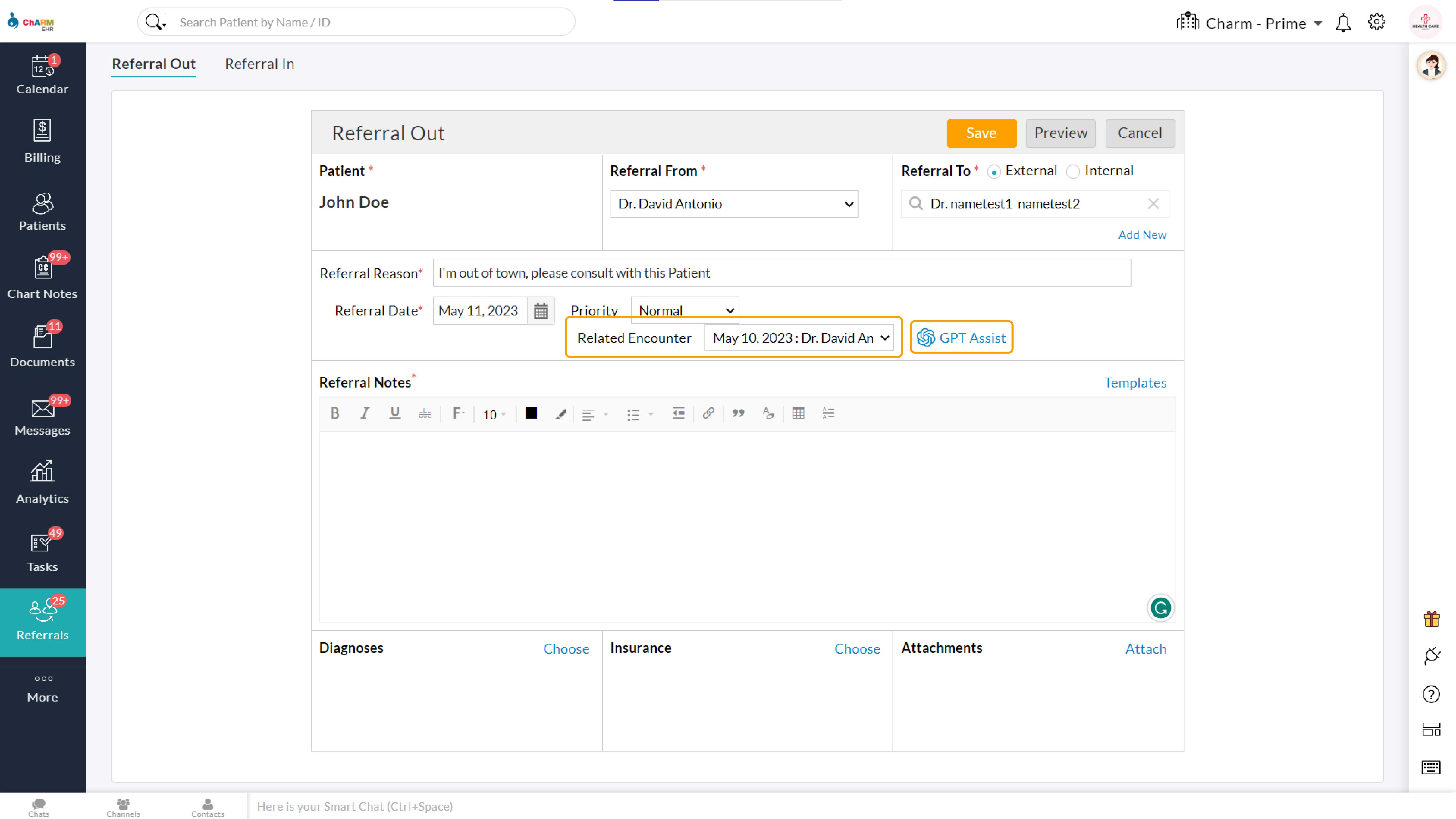 GPT Assist in Referral Out