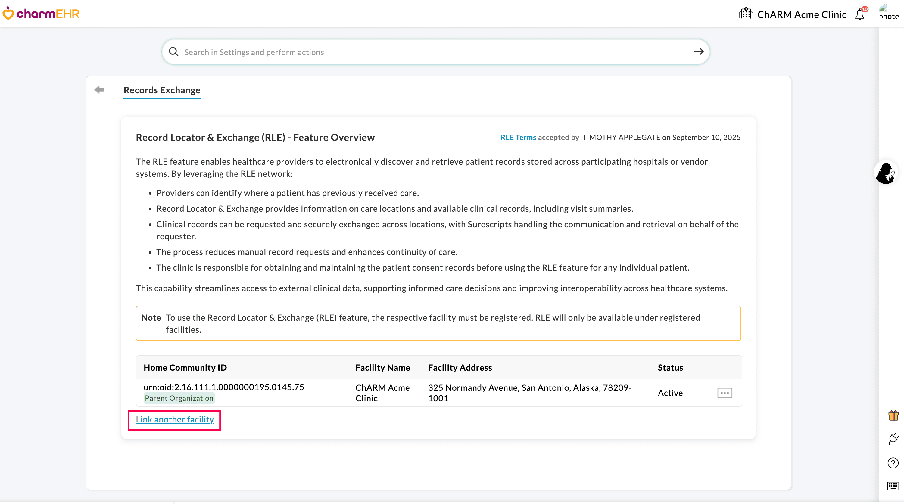 Link Another Facility