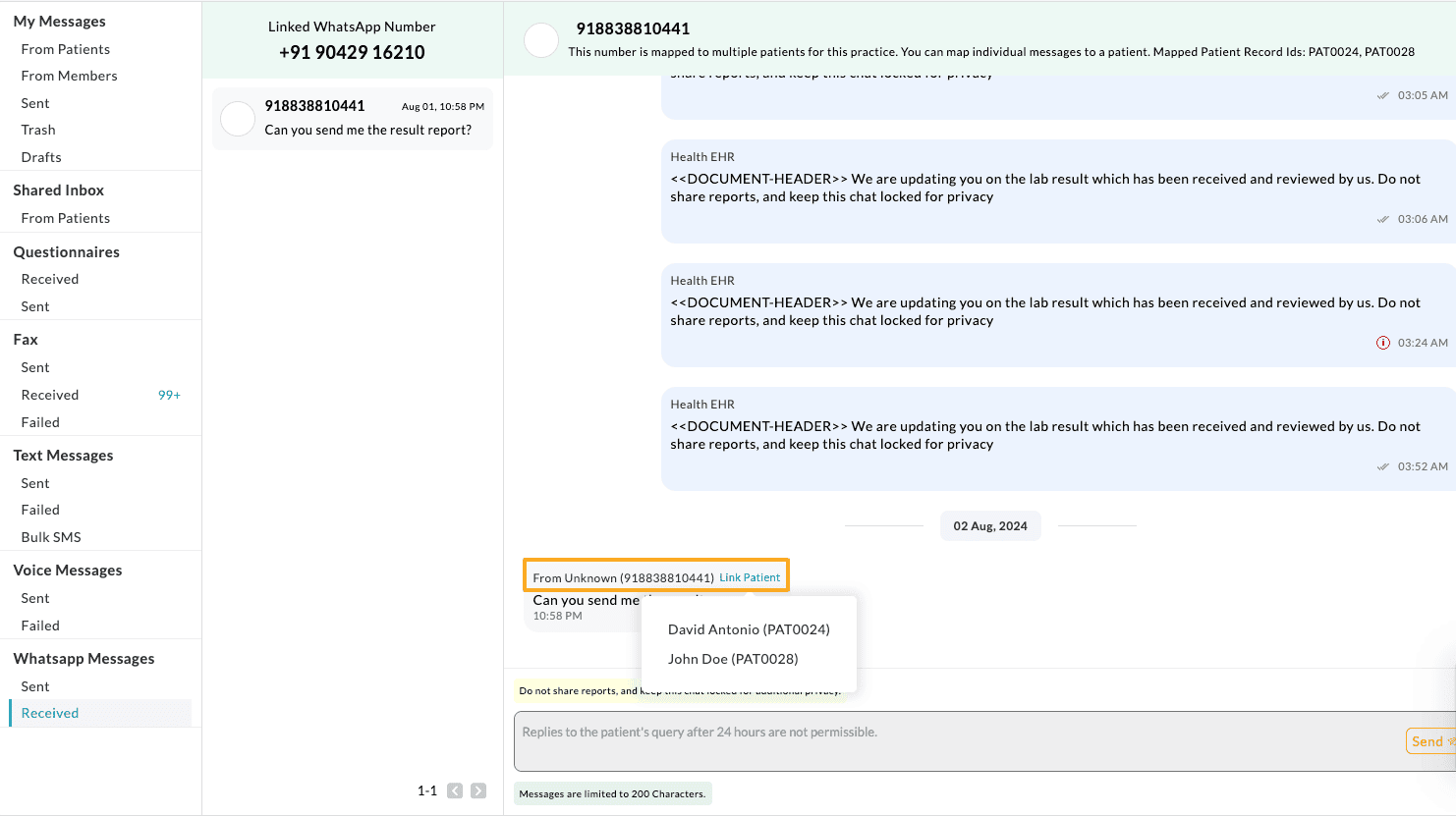 Multiple Patients with the Same Number