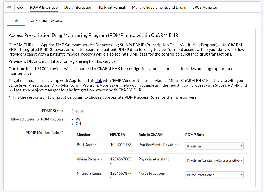 PDMP Status PDMP Status