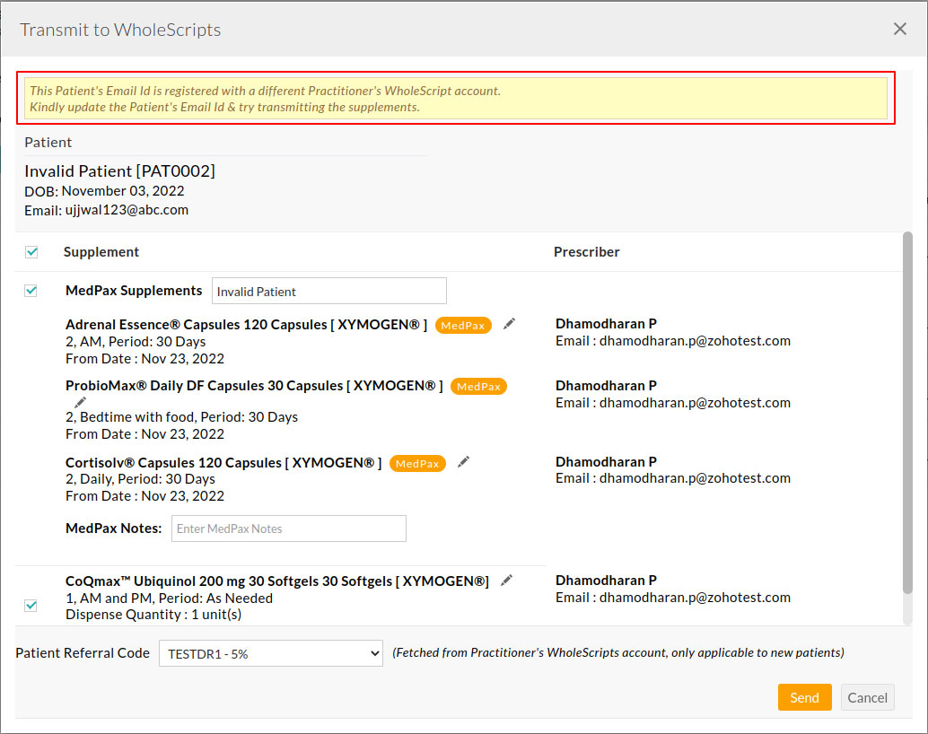 Registered WholeScripts Account