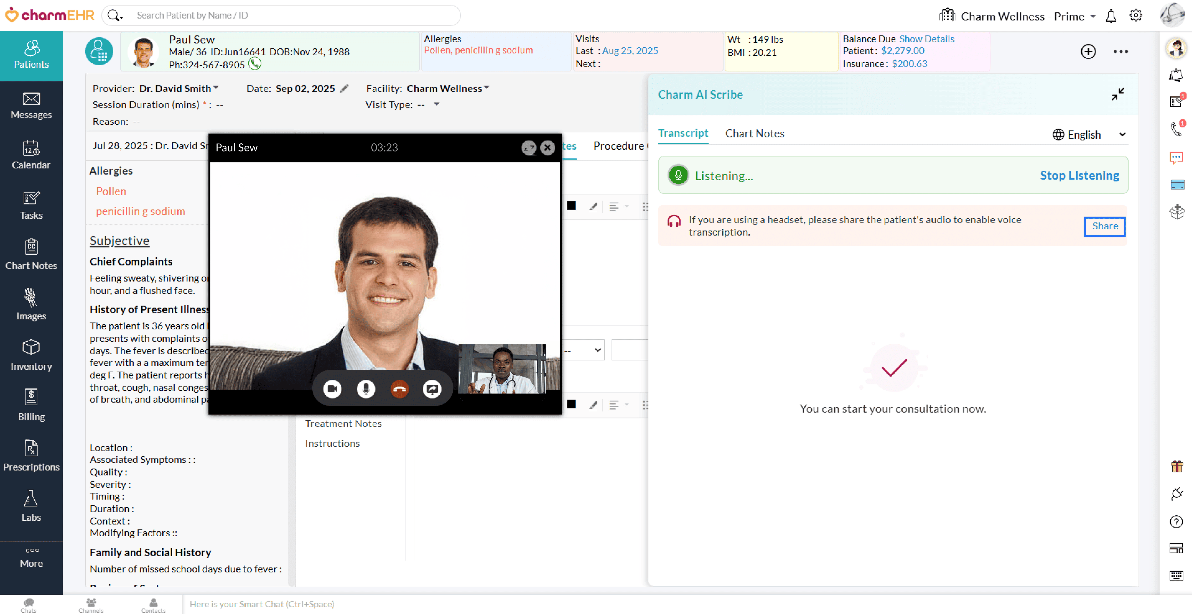 Share Option in Charm Ai Scribe