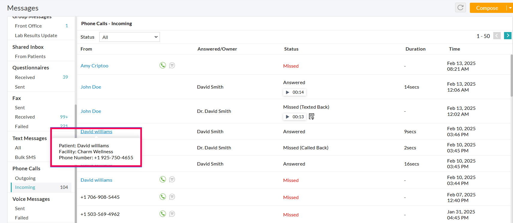 Show Facility Details in Incoming Calls Show Facility Details in Incoming Calls