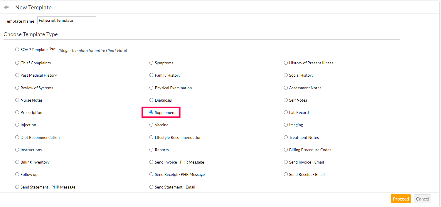 Templates Supplements