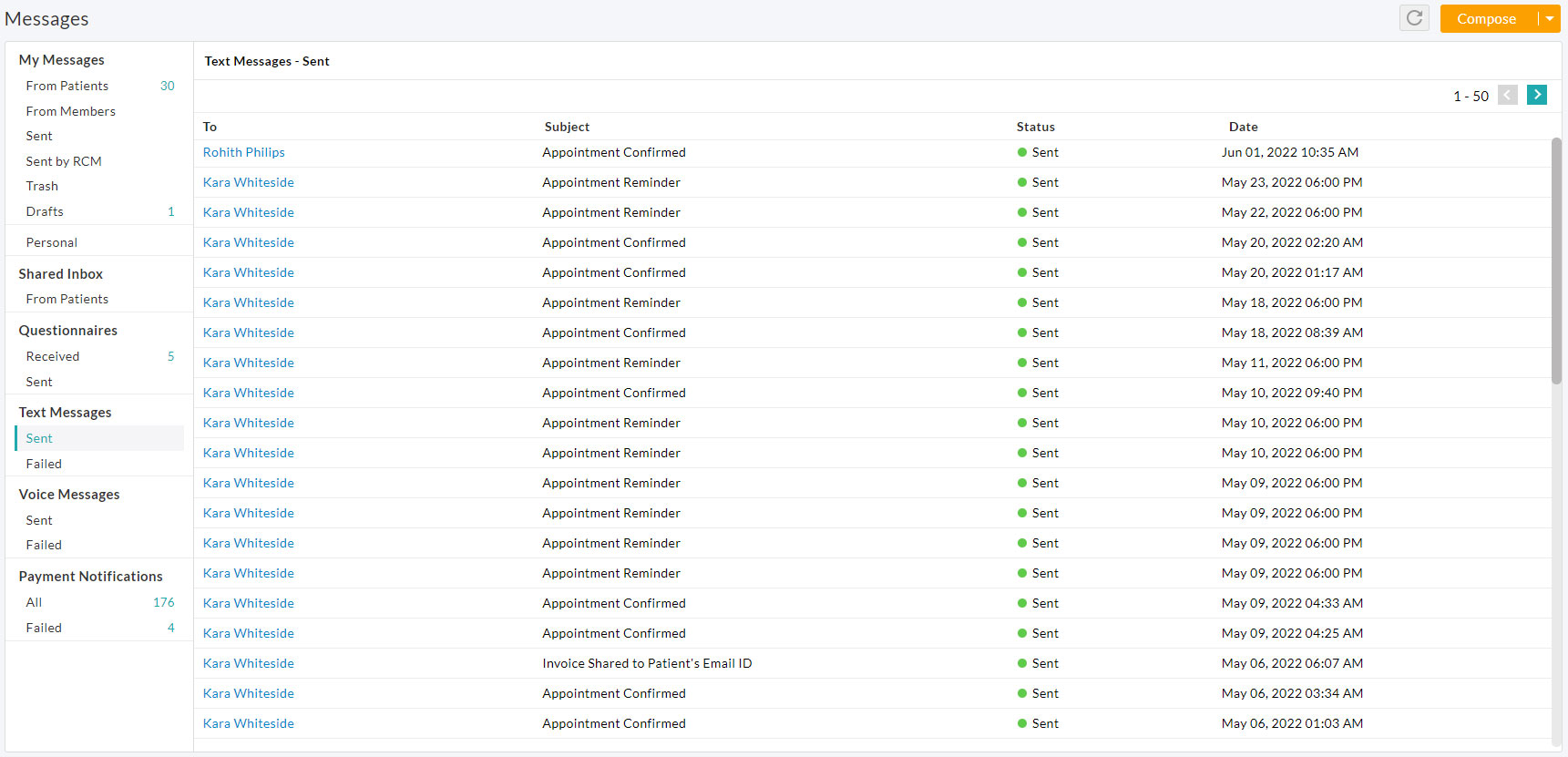 Text and Voice Notifications Delivery Status