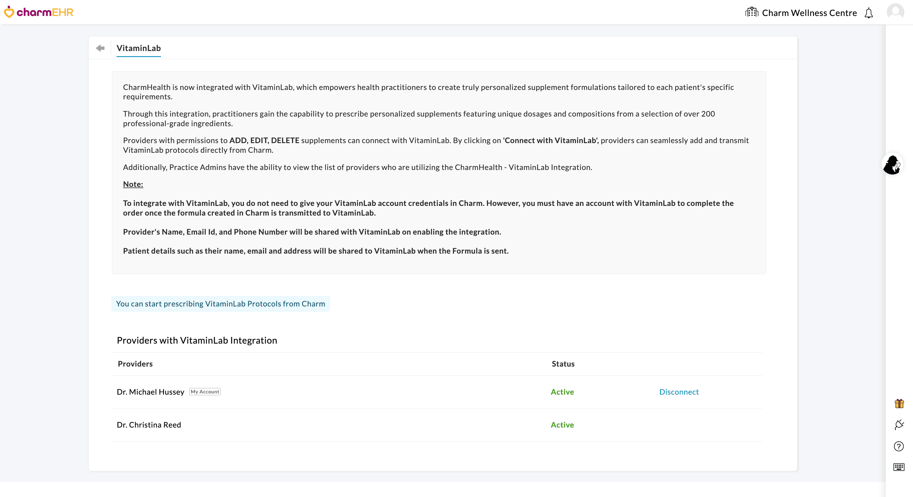 VitaminLab Settings Admin View