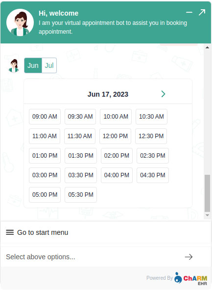 Appointment Chat Bot Available Slots