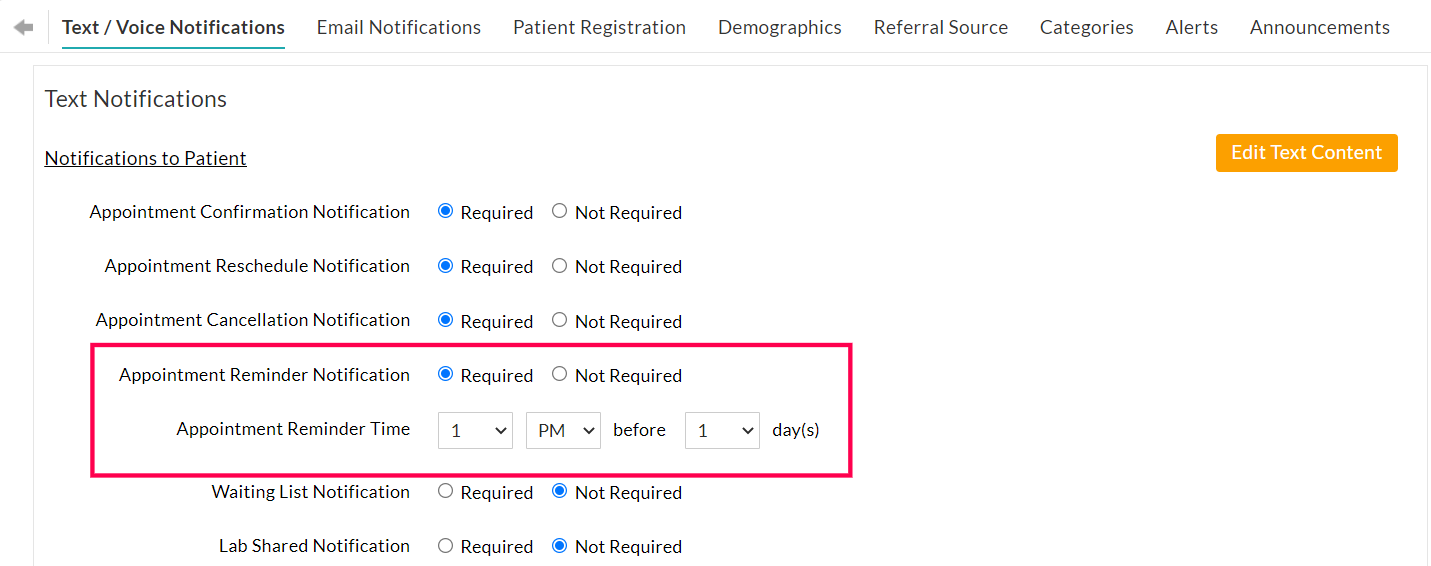 Appointment Reminder Notification