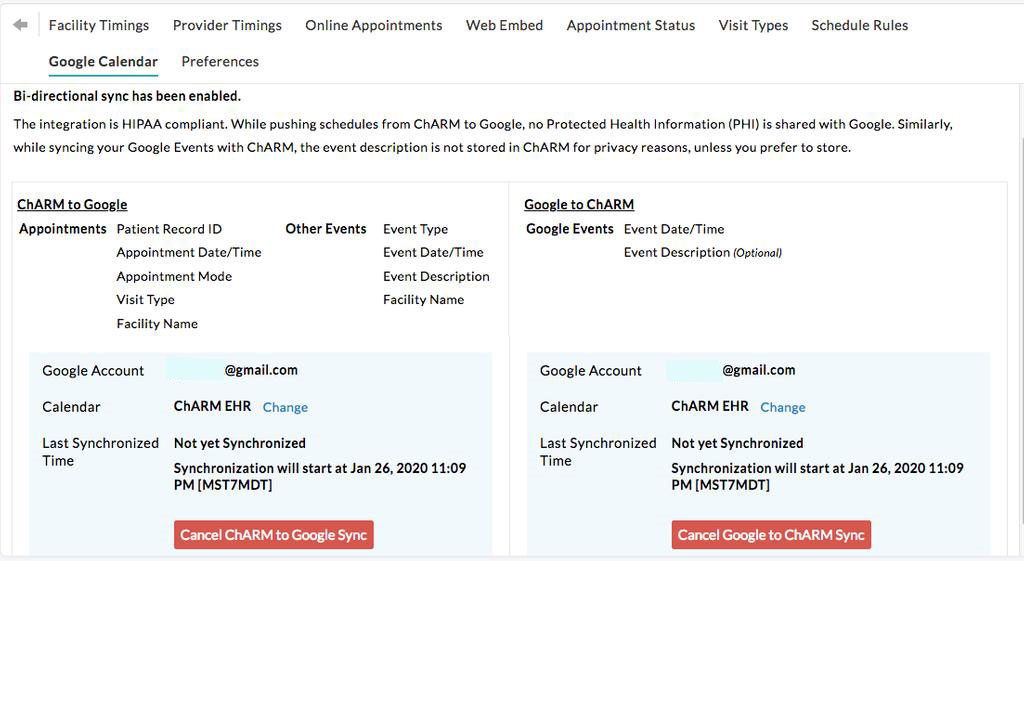 Cancel Google Calendar Sync