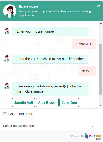 Chat Bot Reschedule Appointment