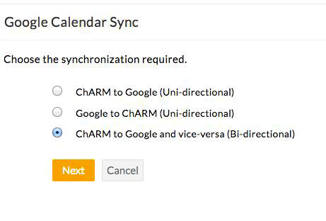 Choose Google Calendar