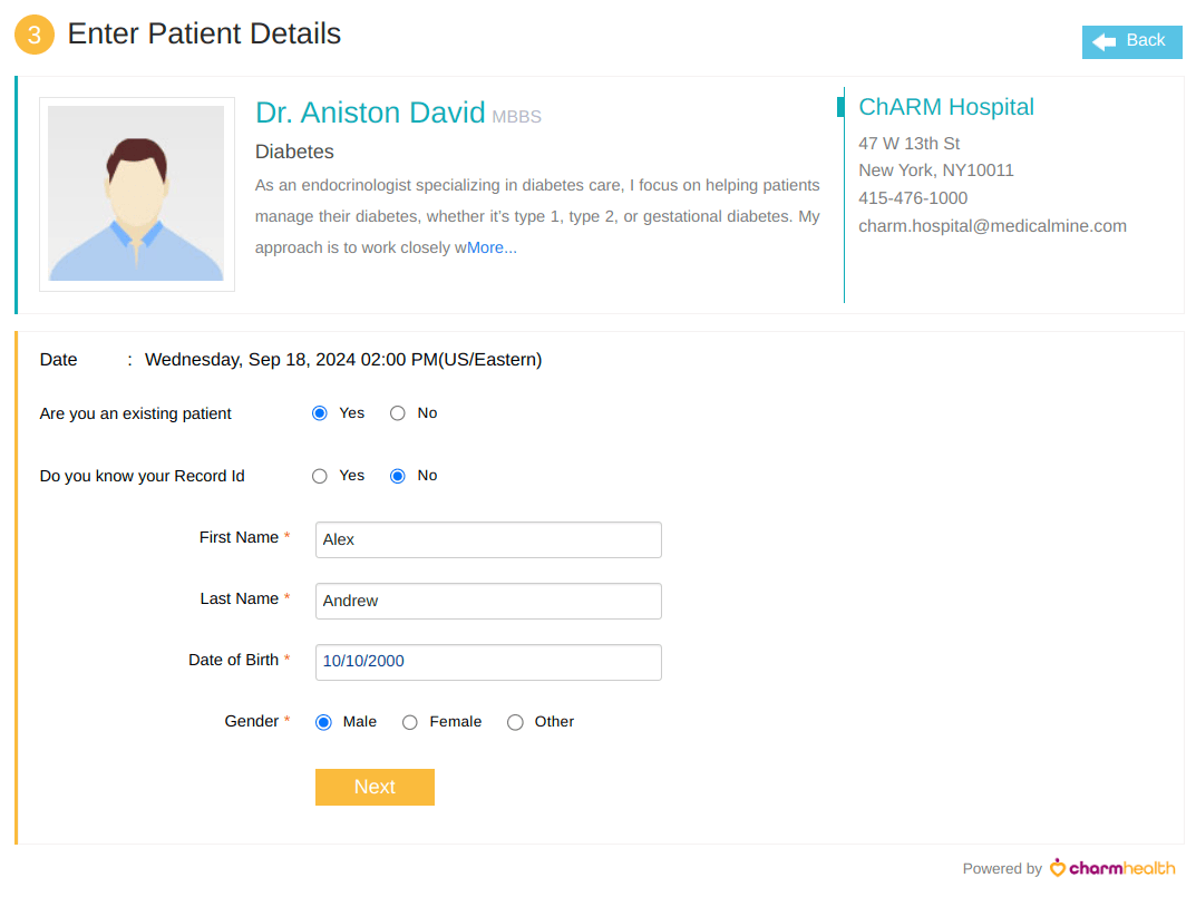 Enter Patient Details