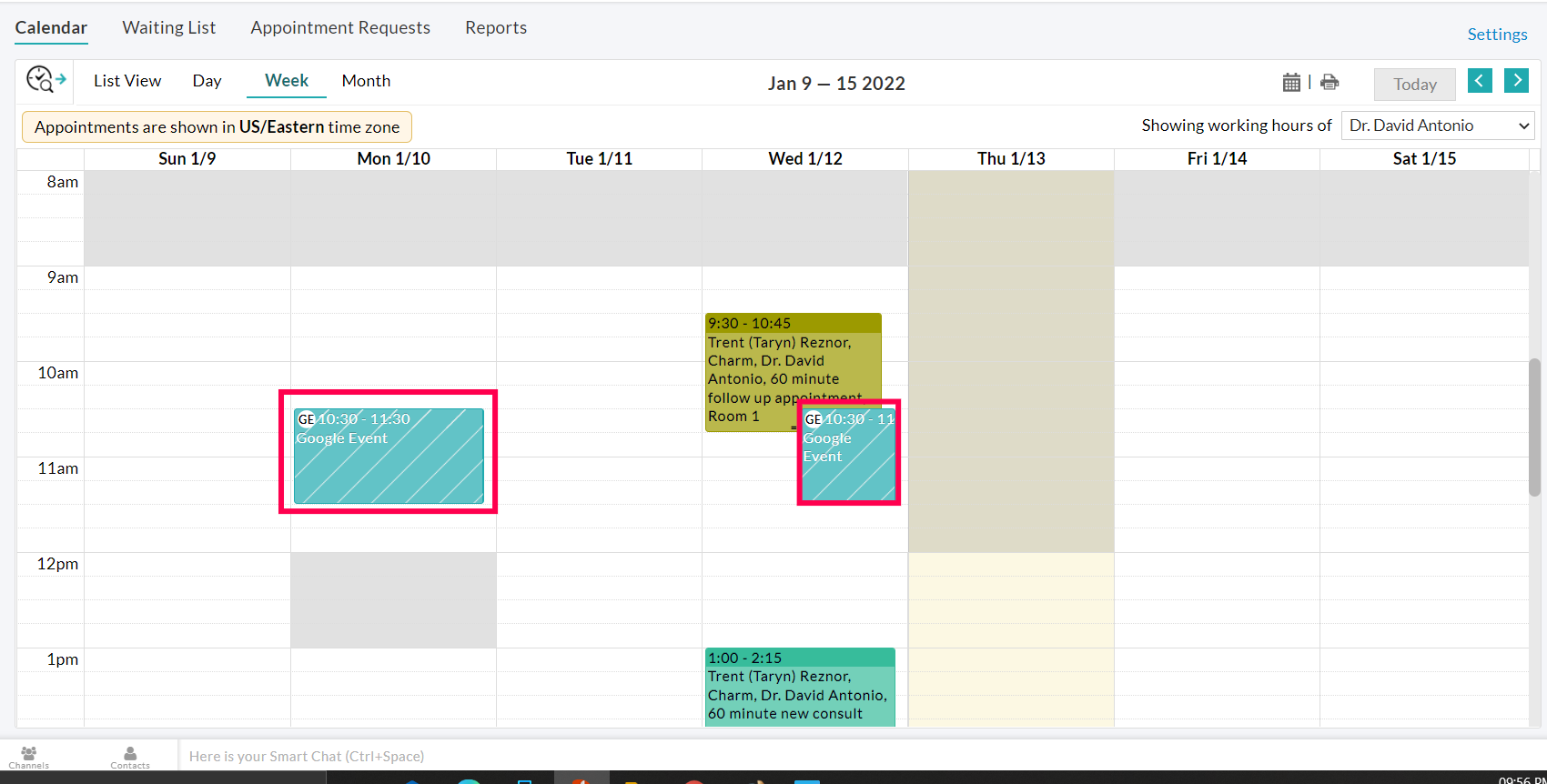 Google Event in ChARM