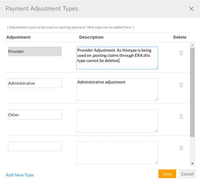 Payment Adjustment Types Payment Adjustment Types