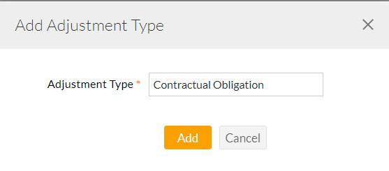 Add Adjustment Type Add Adjustment Type
