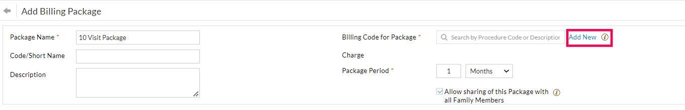 Add Billing Package