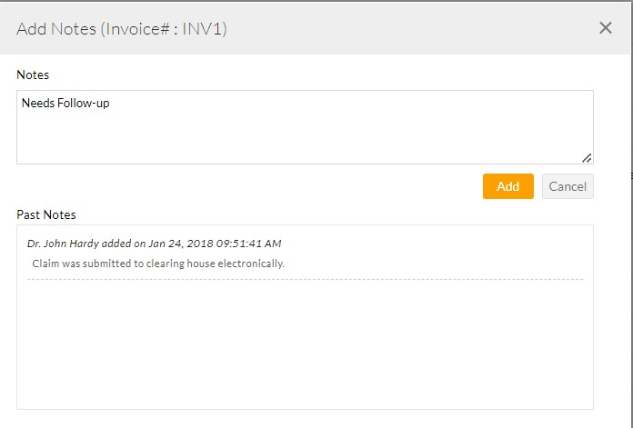 Add Claim Note Add Claim Note