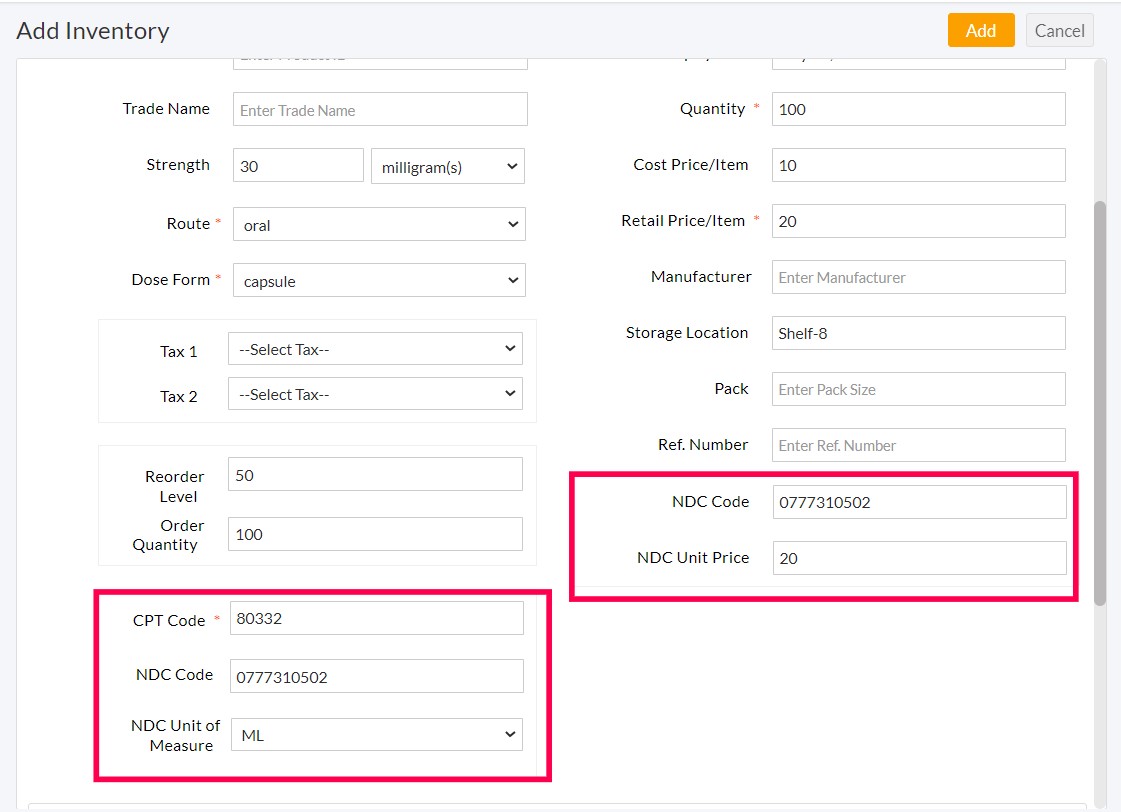Add Inventory Add Inventory