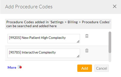 Add Procedure Codes Add Procedure Codes
