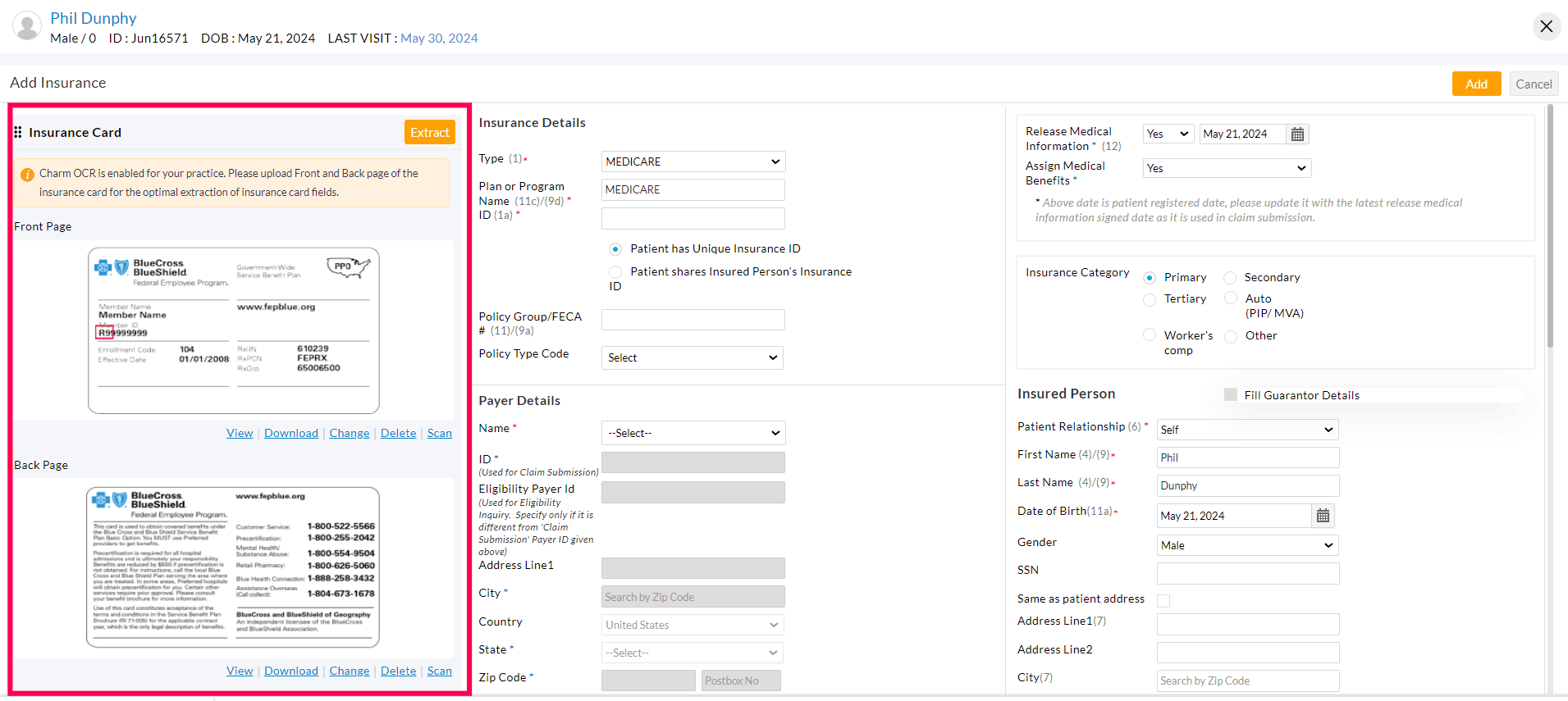 Added Insurance Card Added Insurance Card