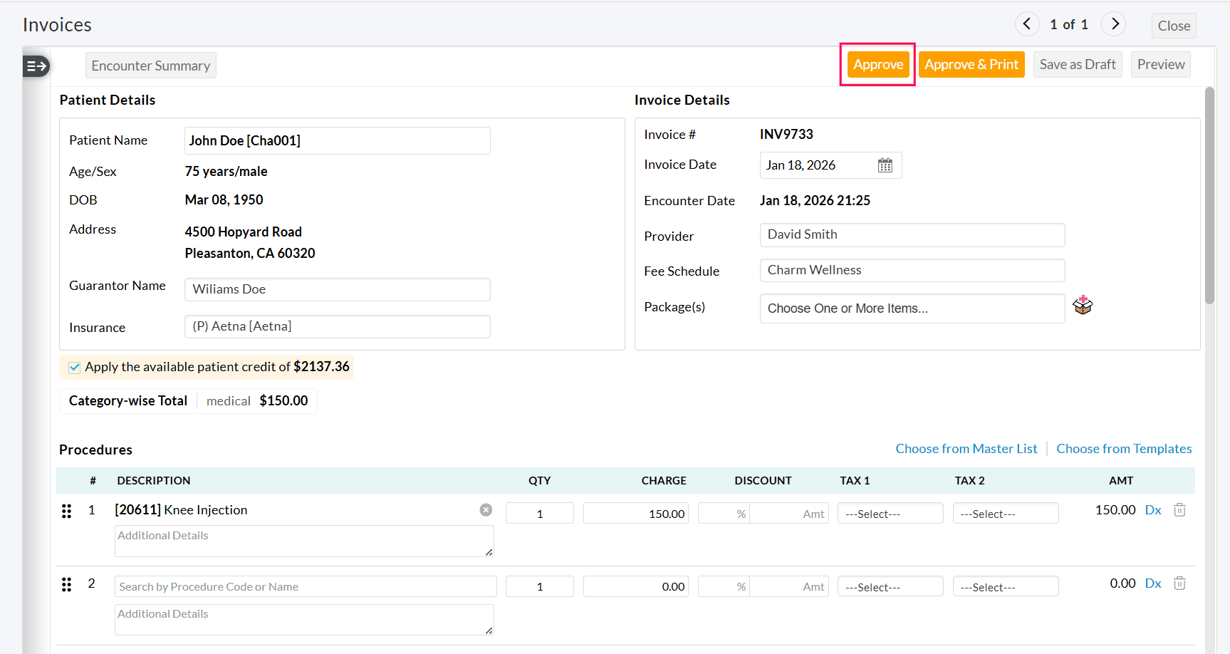 Approve Second Invoice