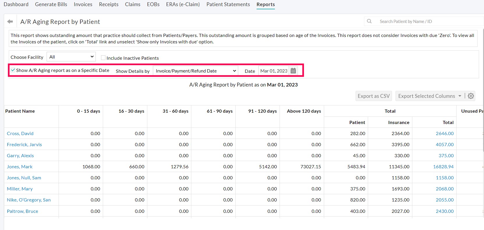 A/R Aging Report by Patient A/R Aging Report by Patient