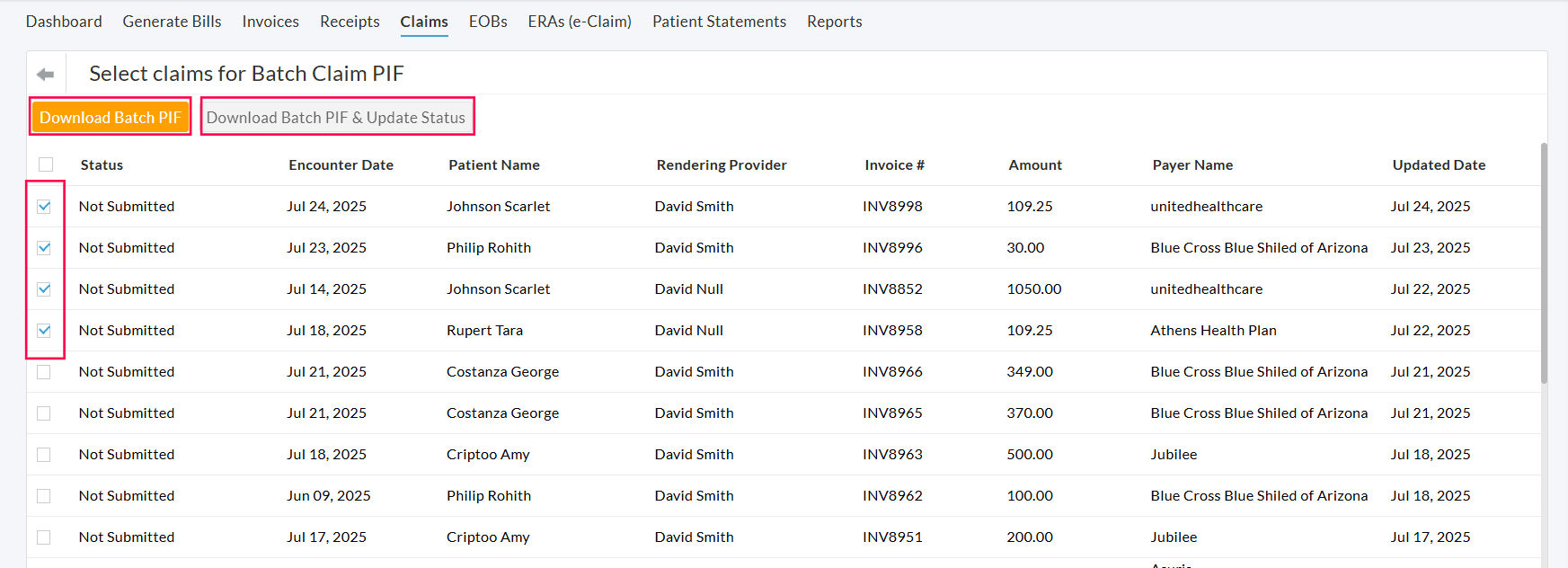 Batch Claim PIF Batch Claim PIF