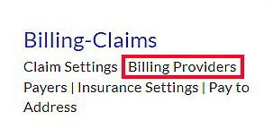 Billing Providers
