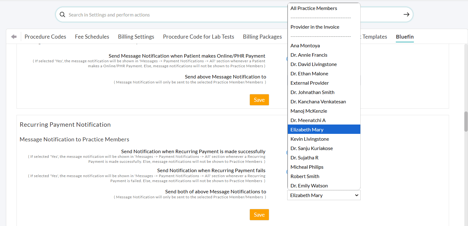 Bluefin Choose Practice Members