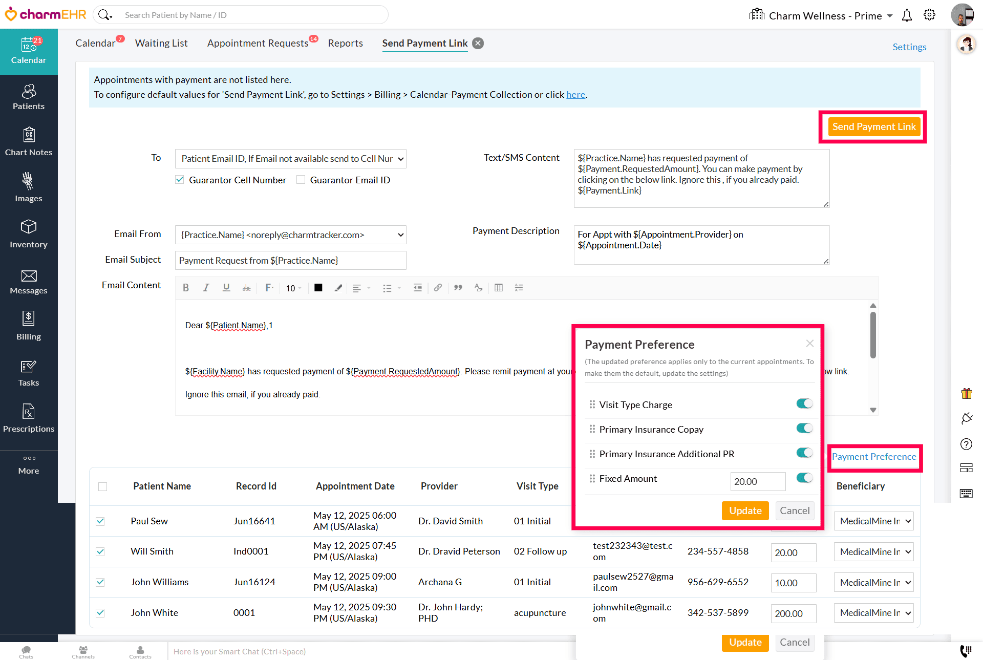 Bulk Send Payment Links from Calendar Bulk Send Payment Links from Calendar