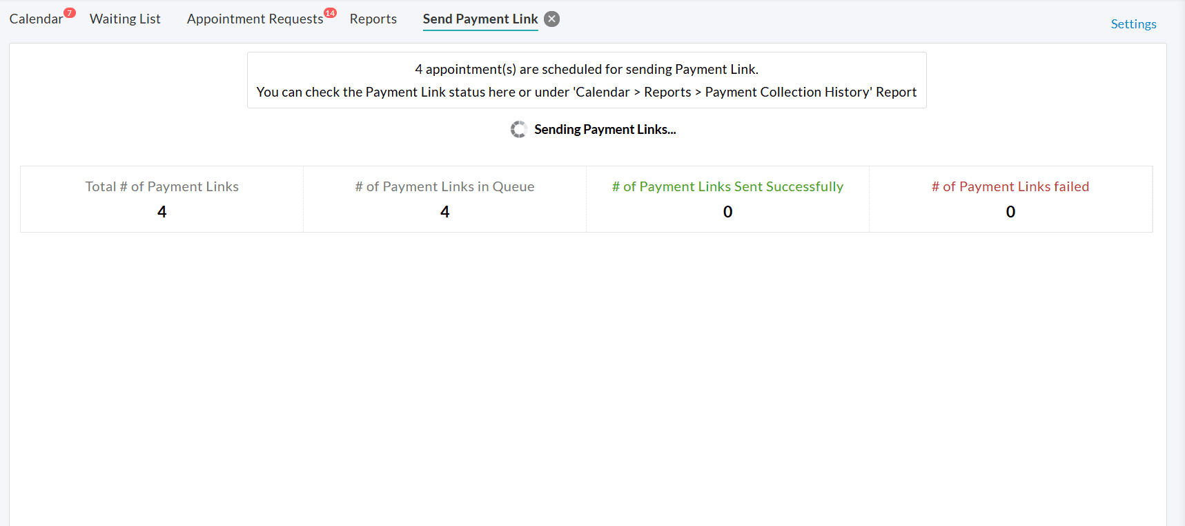 Bulk Send Payment Links from Calendar