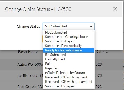 Change Claim Status Change Claim Status