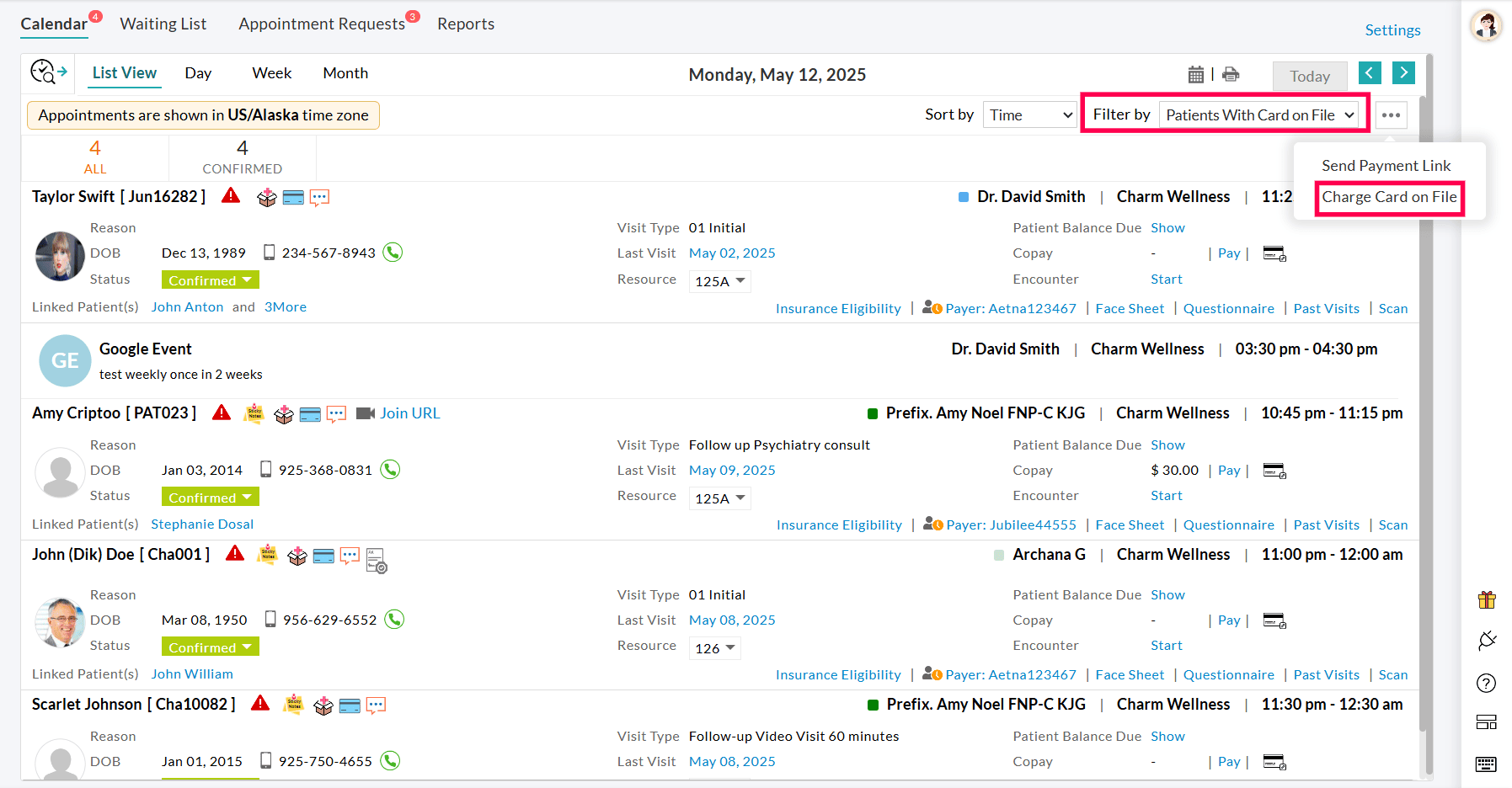 Charge Card on Files