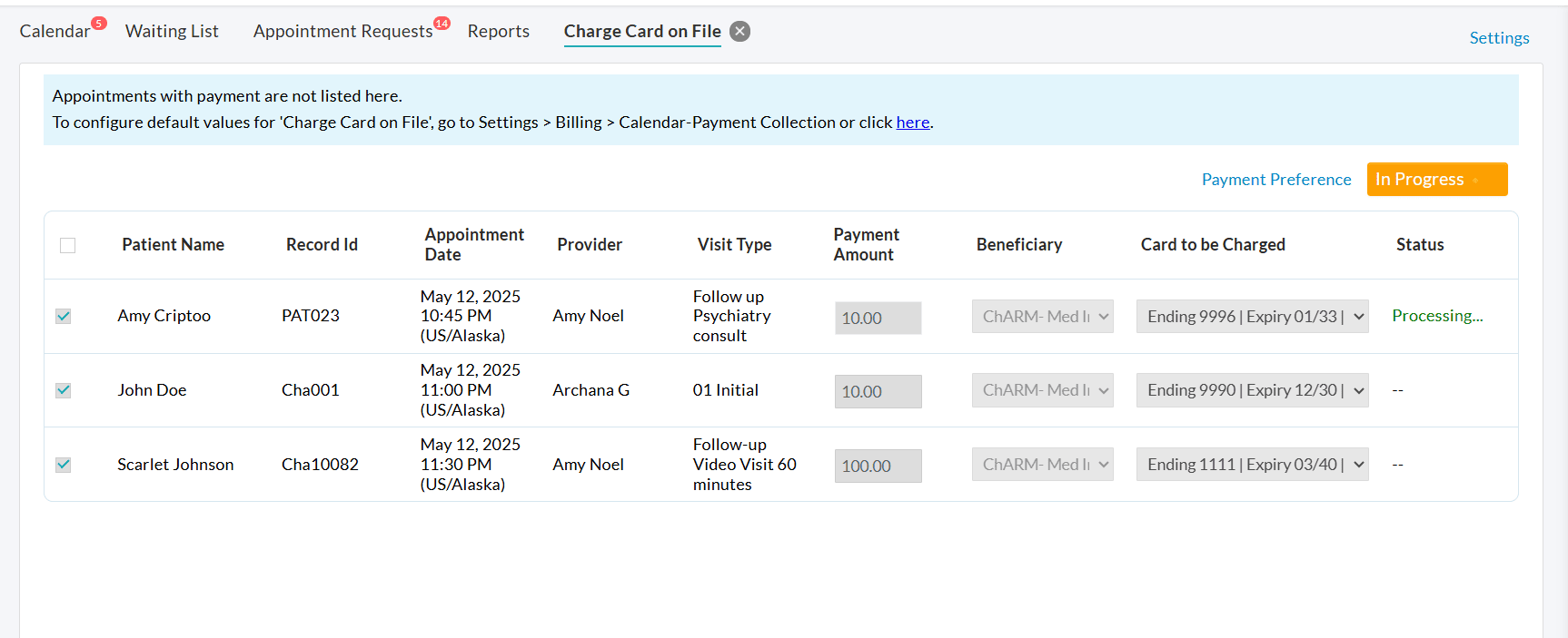 Charge Card on Files Charge Card on Files