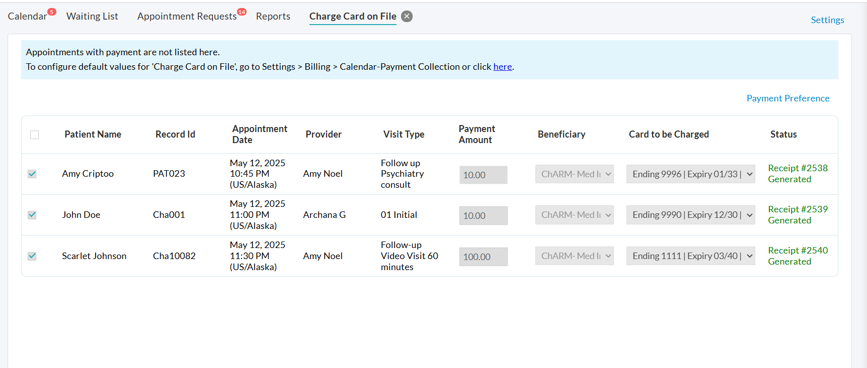 Charge Card on Files Charge Card on Files