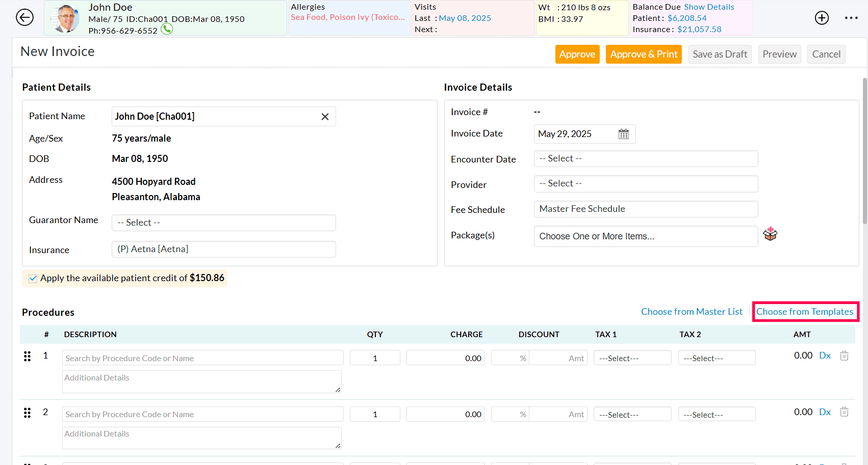 Choose from Templates in Invoice Choose from Templates in Invoice