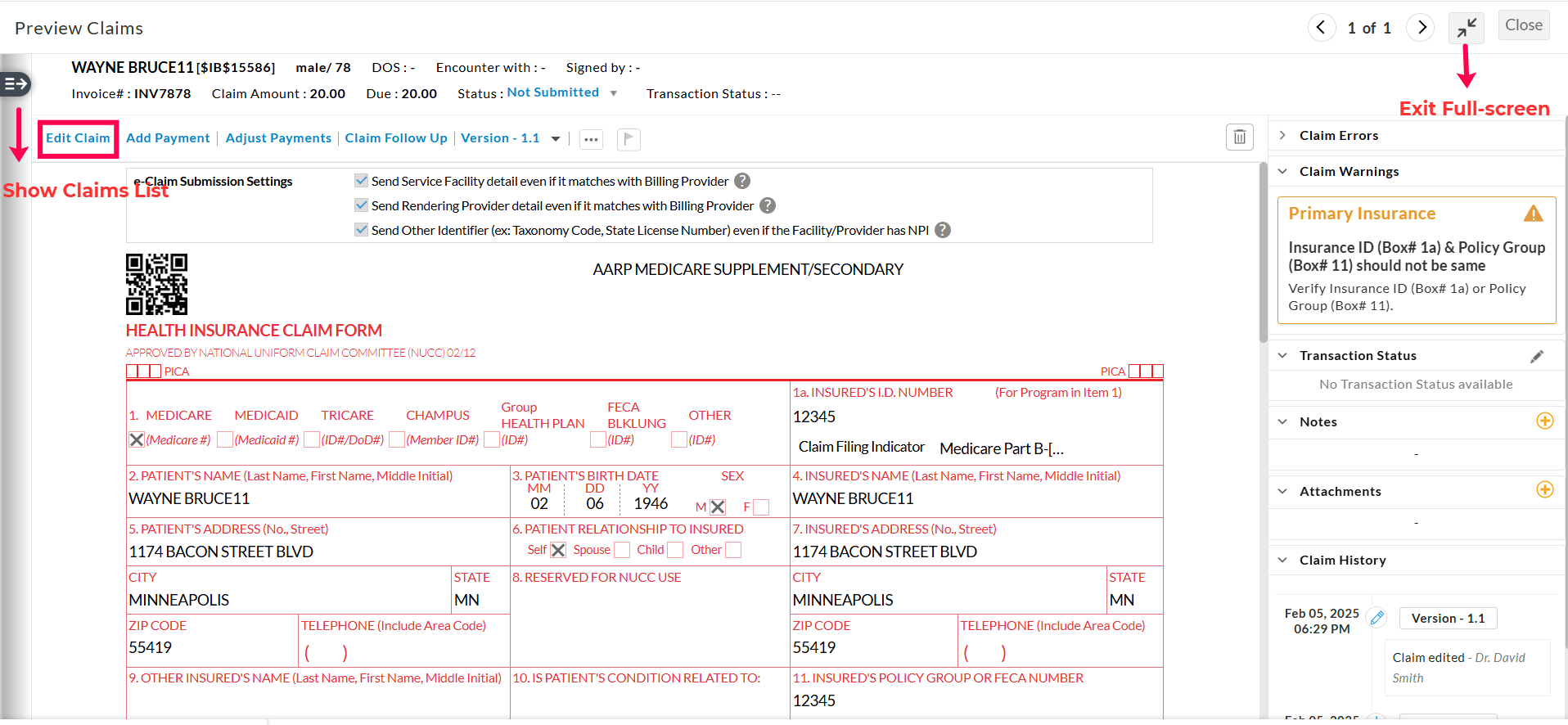 Claim Details Claim Details
