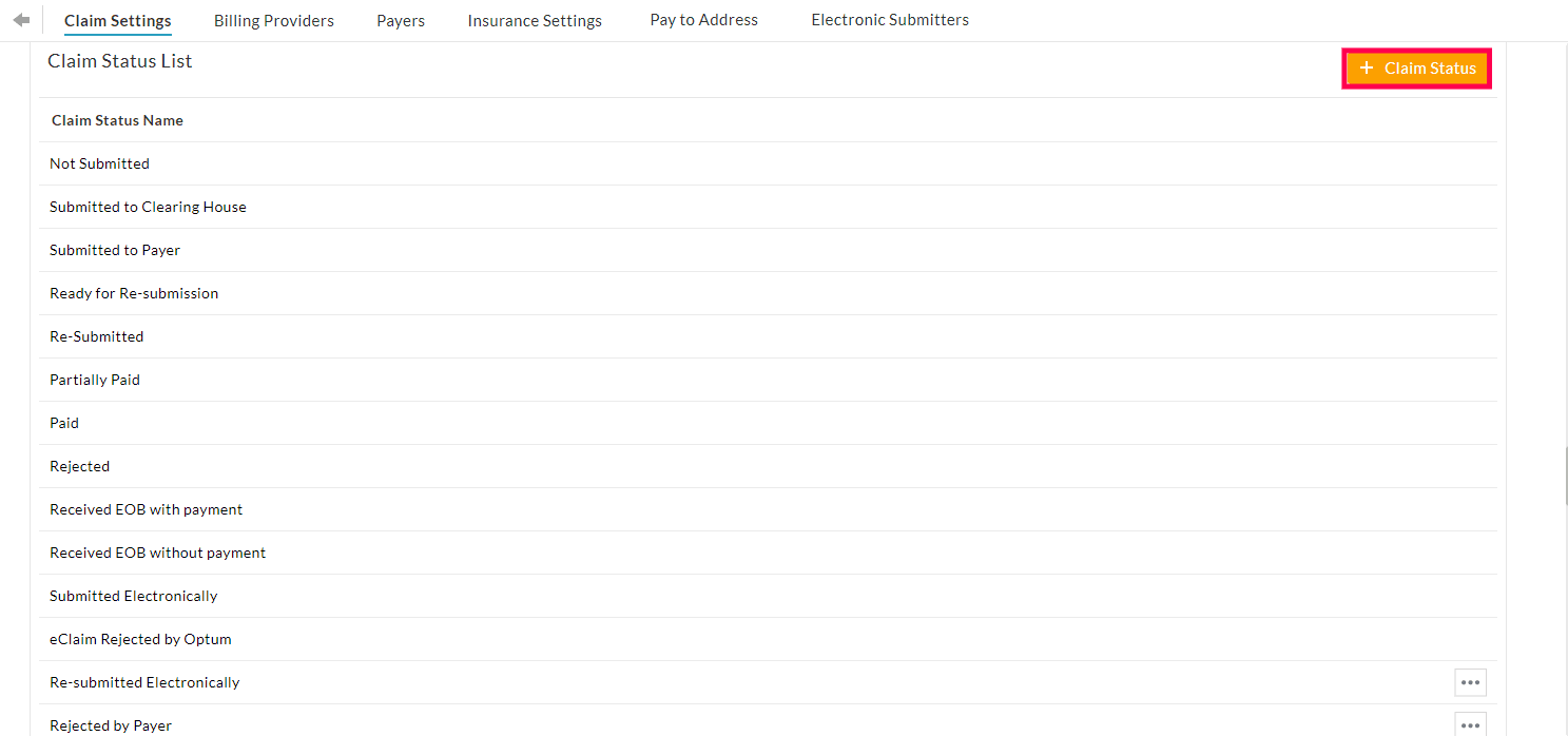 Claim Status List