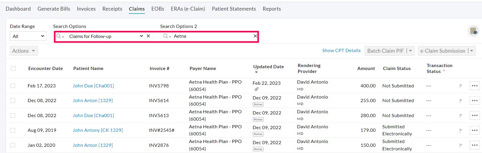 Claims Additional Search Option Claims Additional Search Option