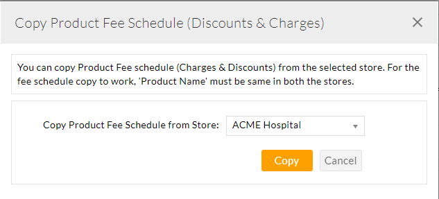 Copy Product Fee Schedule Copy Product Fee Schedule